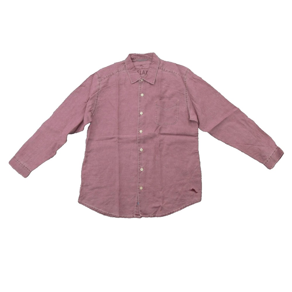 Tommy Bahama Relax Shirt Mens Large Purple Linen Casual Top New DEFECT